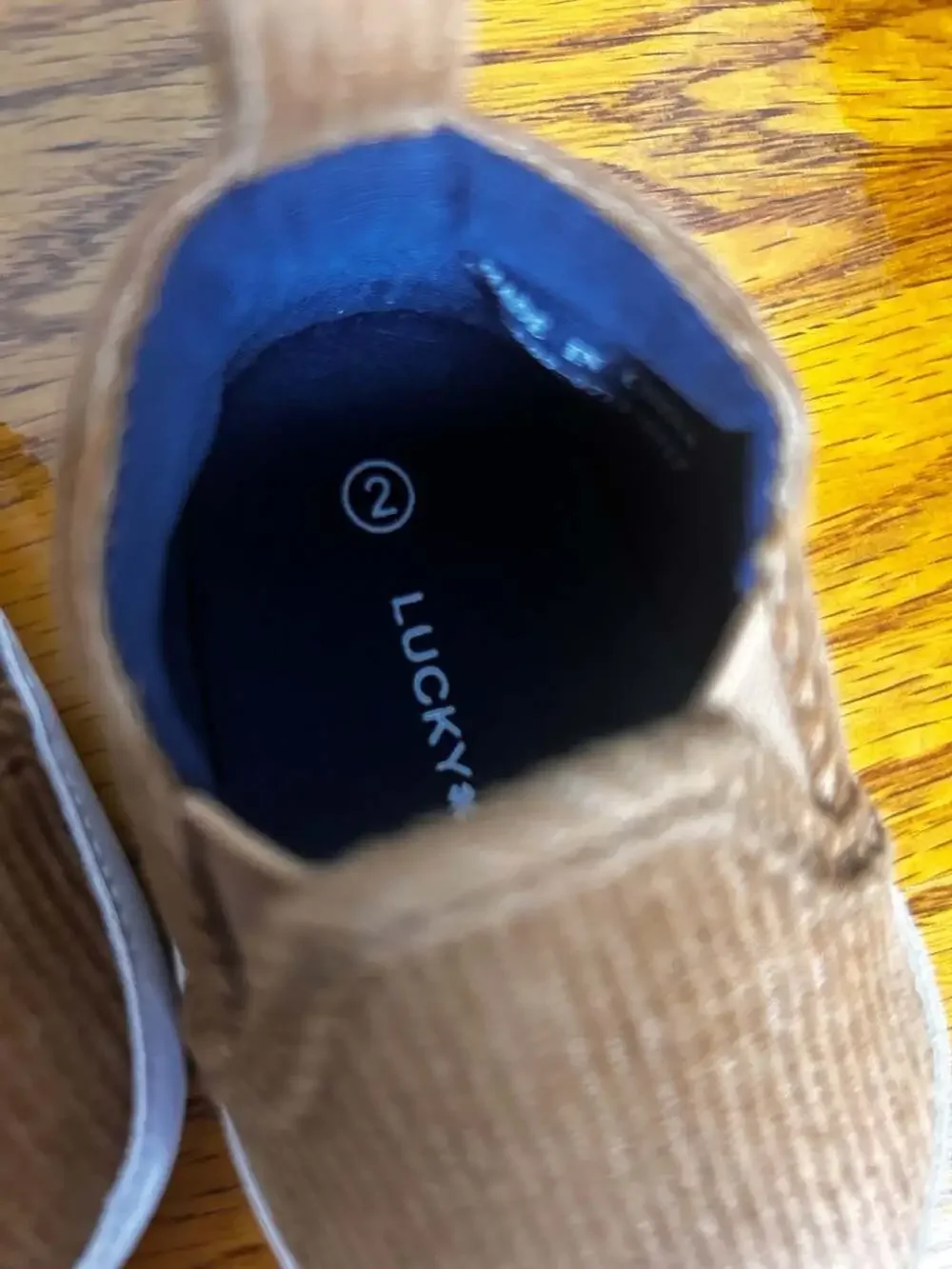 Lucky Brand Brown Corduroy Slip-On Baby Crib Shoes Size 2